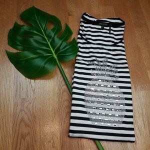 Tricotto Stripe  Black/White shorth sleeve Blouse